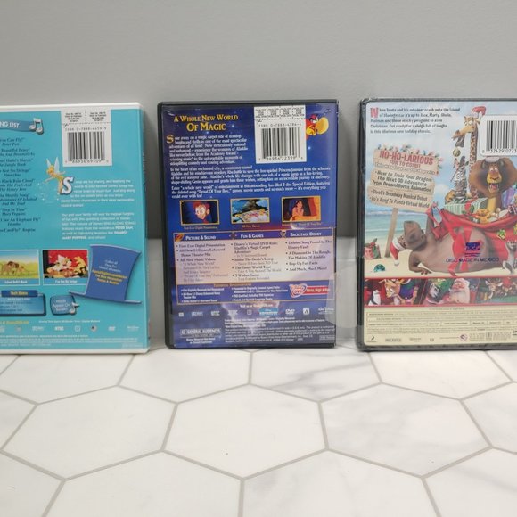 Disney 4 DVD Kids Movie Bundle -Aladdin, Merry Madagascar & Peter Pan Sing Along - Picture 2 of 8